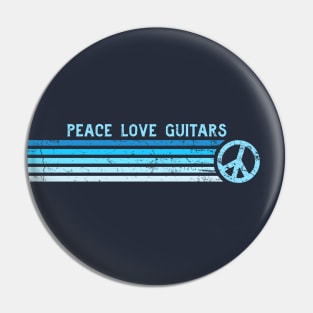 PEACE LOVE GUITARS Retro Blue Stripes Pin