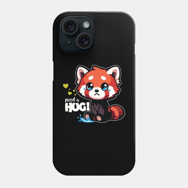 Kawaii Red Panda Need A Hug Phone Case by hippohost