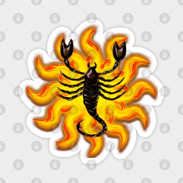 Fiery Scorpio Magnet by kimberlyjtphotoart