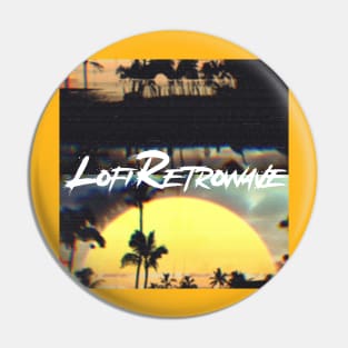 LoFi Retrowave Now vaporwave design Pin