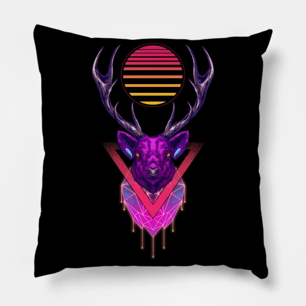 Neon Deer Pillow by Austin Plug & Tunnel Co. 