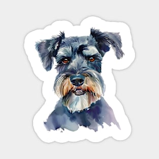 Miniature Schnauzer Water Color Pop Art Design for Dog Lover Magnet