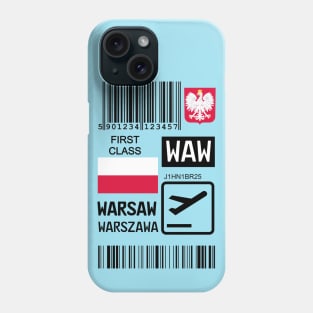 Warsaw Poland travel ticket Phone Case