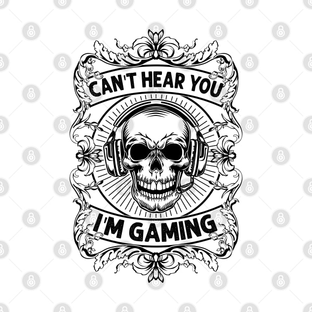 Can't Hear You I'm Gaming Funny Vintage Retro Gamer Gift Headset by Herotee