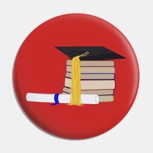 Books, Graduate Cap and Certificate Pin