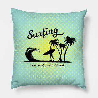 Sun Surf Sand Repeat Pillow