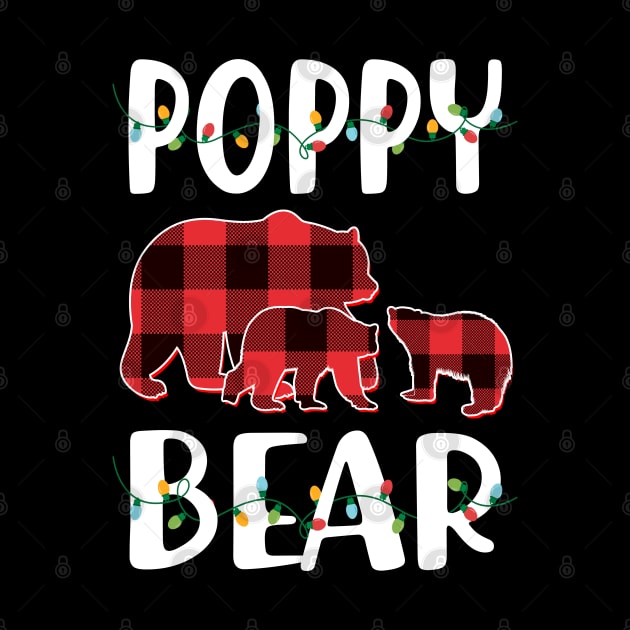 Poppy Bear Red Plaid Christmas Pajama Matching Family Gift by intelus