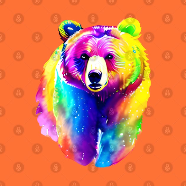 Momma bear with orange background by FlippinTurtles