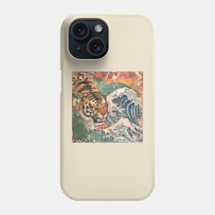 TIGER VINTAGE WOODBLOCK PRINT Phone Case