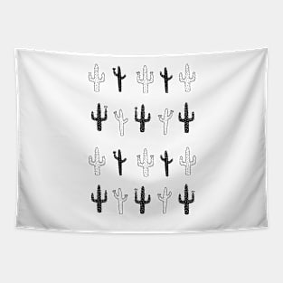 Black and White Cactus Tapestry