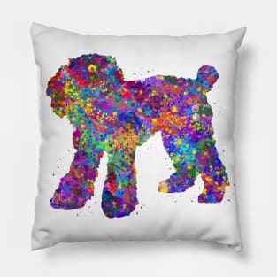 Toy Poodle dog watercolor Pillow