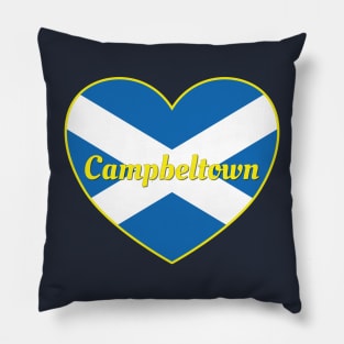 Campbeltown Scotland UK Scotland Flag Heart Pillow