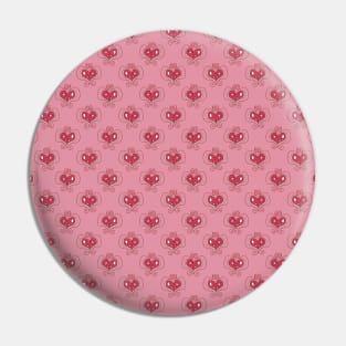 Heart Trinket Pink Pattern Pin