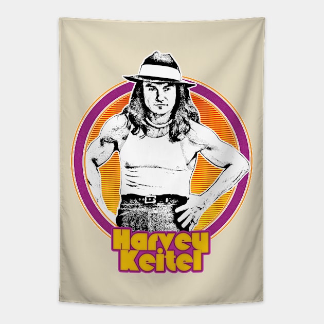 Retro Style Harvey Keitel Fan Art Design Tapestry by DankFutura