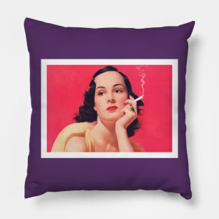 Vintage smoking woman Pillow