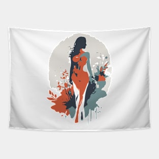 silhouette woman Tapestry