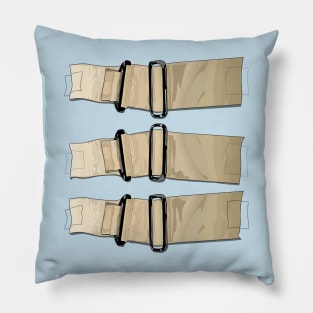 Khaki fastening straps Pillow