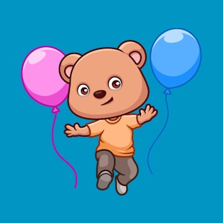 Birthday Bear Cute Cartoon T-Shirt