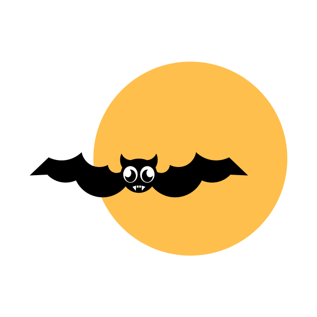 Cartoon bat with vampire teeth flying by SooperYela