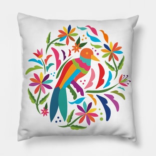 Mexican Otomí Bird by Akbaly Pillow