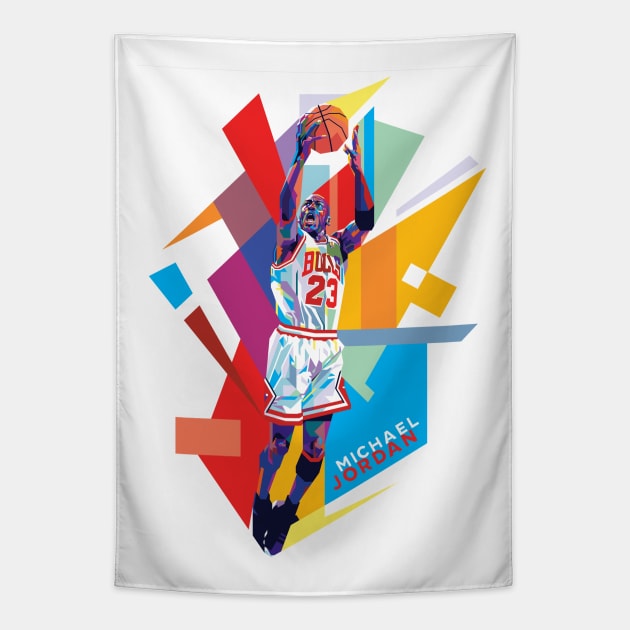 Michael Jordan White Jersey Tapestry by Laksana Ardie Store