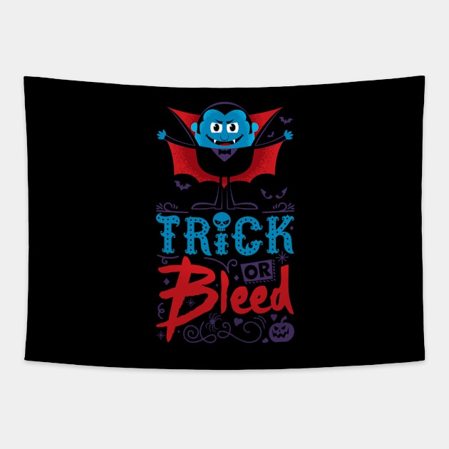 Halloween Vampire Trick or Bleed Design Tapestry by Malchev