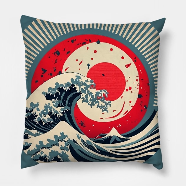 Hokusai Pillow by Bertoni_Lee