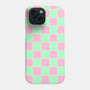 Pink and Green Checkboard Grid Phone Case