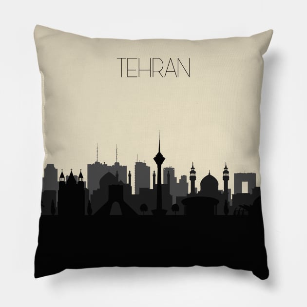 Tehran Skyline Pillow by inspirowl