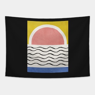 Sunset, Abstract, Mid century modern kids wall art, Nursery room Tapestry