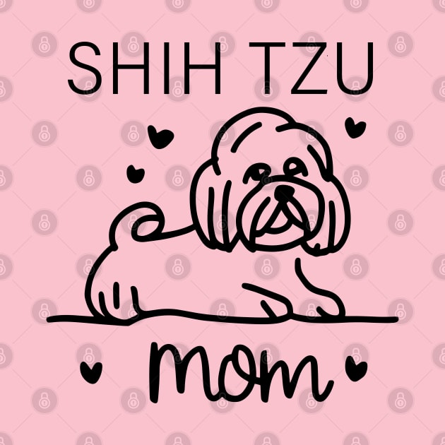 Shih Tzu Mom Line Art by y2klementine