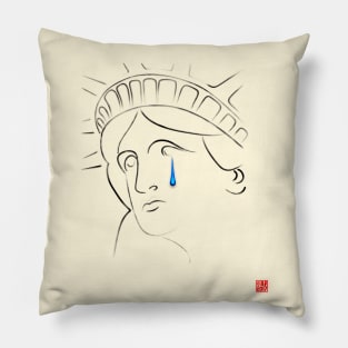 Statue Of Liberty Crying Pillow