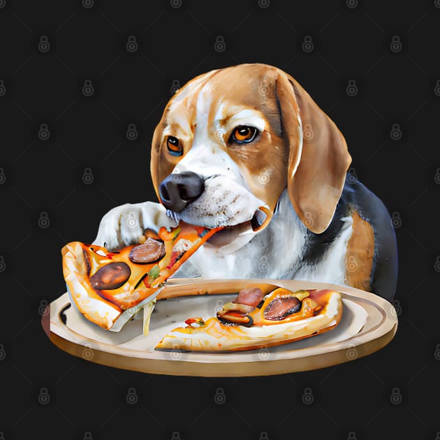 Pizza-loving beagle by FromBerlinGift