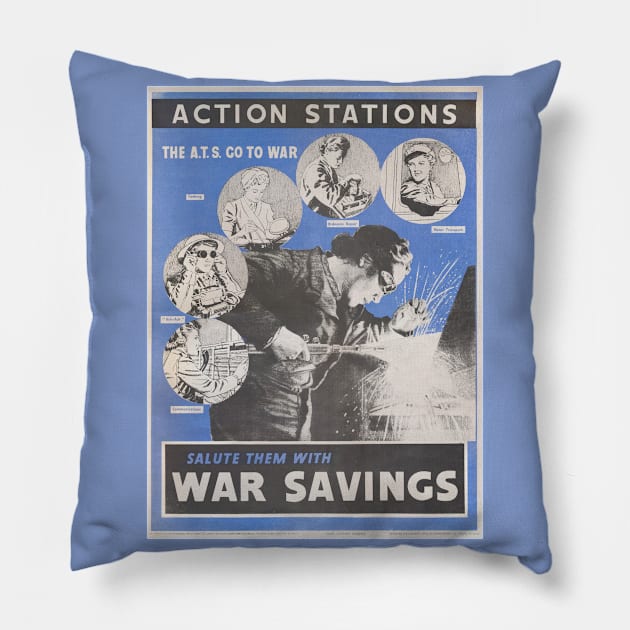 Reprint of British wartime poster. Pillow by JonDelorme