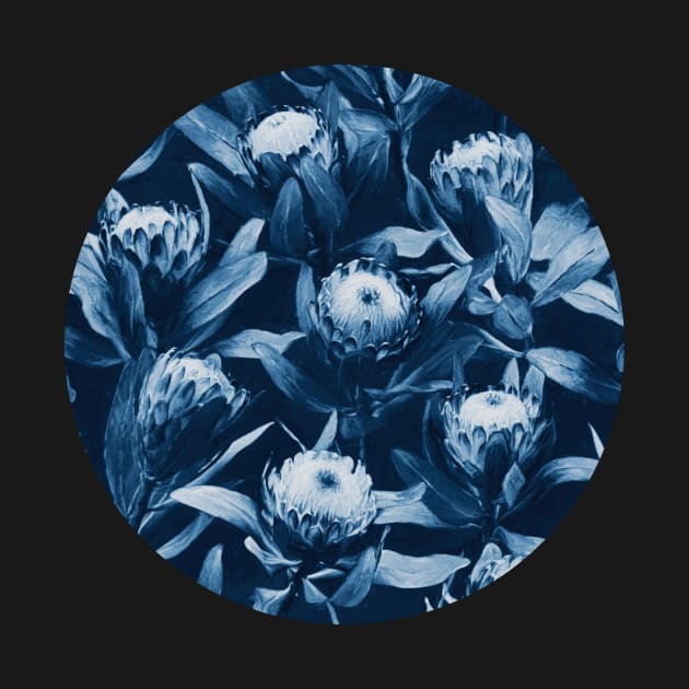 Evening Proteas - Denim Blue by micklyn