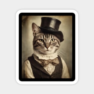 Victorian Cat Portrait Artistic Gift Fashion Cat Style Magnet