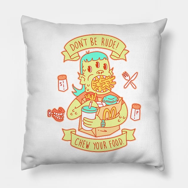 Dont Be Rude! Pillow by childerhouse