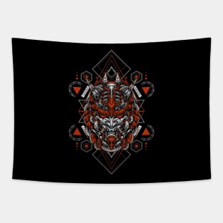 Oni mecha mask Tapestry