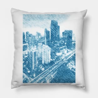 Jakarta skyline at night Pillow