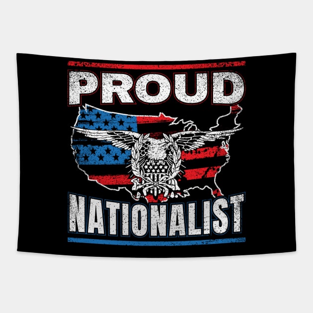 American Flag Proud Nationalist Patriotic Gift Tapestry by stockwell315designs