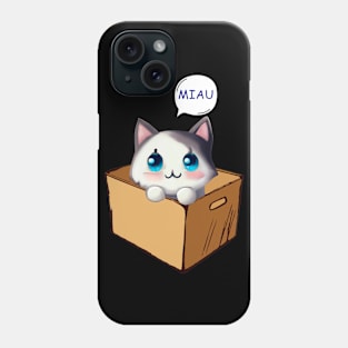 Cat in Cardboard Box - Miau Phone Case