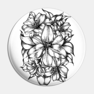 Lilies Bouquet (Vertical) Pin