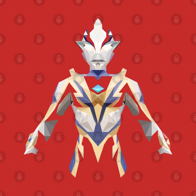Ultraman Mebius Phoenix Brave (Low Poly Style) by The Toku Verse