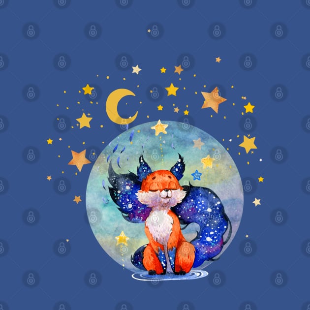 Galaxy Moon Dream Fox by Holisticfox