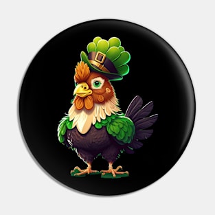 Chicken St Patrick's Day Pin