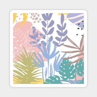 Tropical Pastel Abstract Botanical Magnet