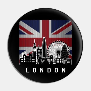 London United Kingdom Skyline Flag Pin