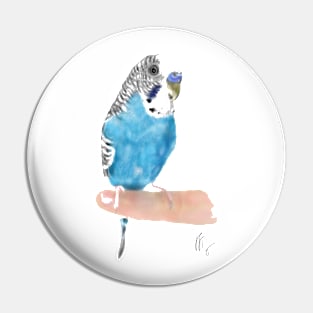 Pretty Blue Parakeet Budgie Pin