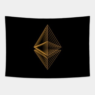 Ethereum crypto gold modern typography art gift Tapestry