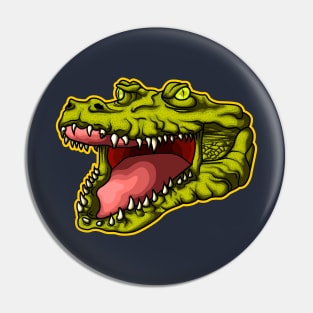 crocodile head cartoon art Pin